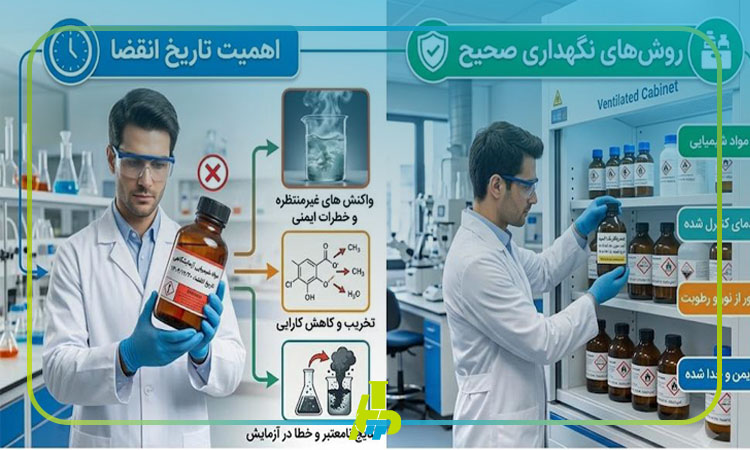 اهمیت تاریخ انقضای مواد شیمیایی آزمایشگاهی و روش نگهداری صحیح
